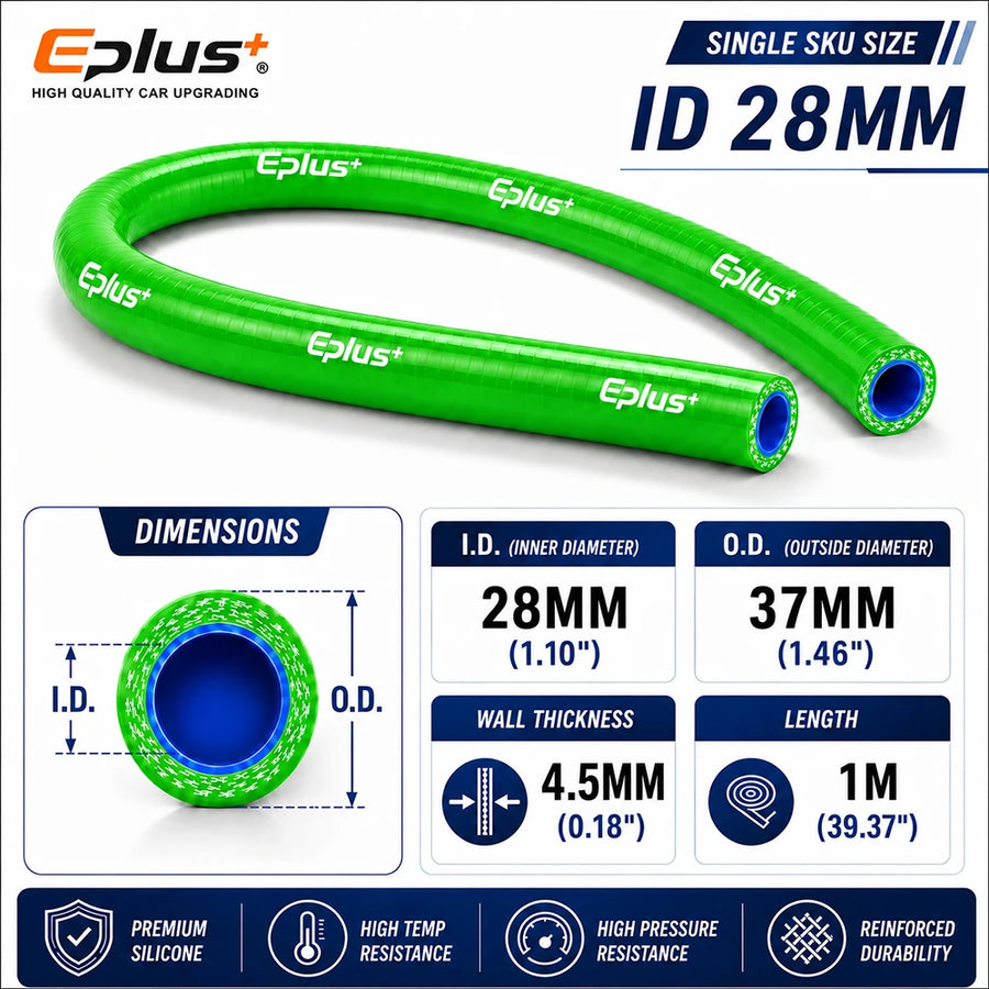Universal Straight Silicone Coolant Hose, 6.5-38mm, 1 Meter