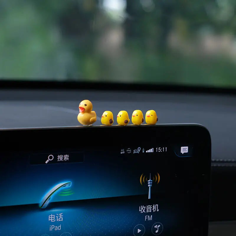 Cute Mini Ducks Car Interior Decoration Auto Rearview Mirror Dashboard Ornaments for Woman Man