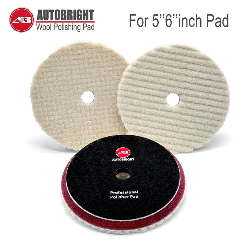 Wool Polishing Pads, 5- & 6-Inch Options, 2-Pack