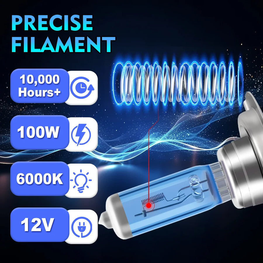 4-Piece H7 Halogen Headlight Bulb – 6000K