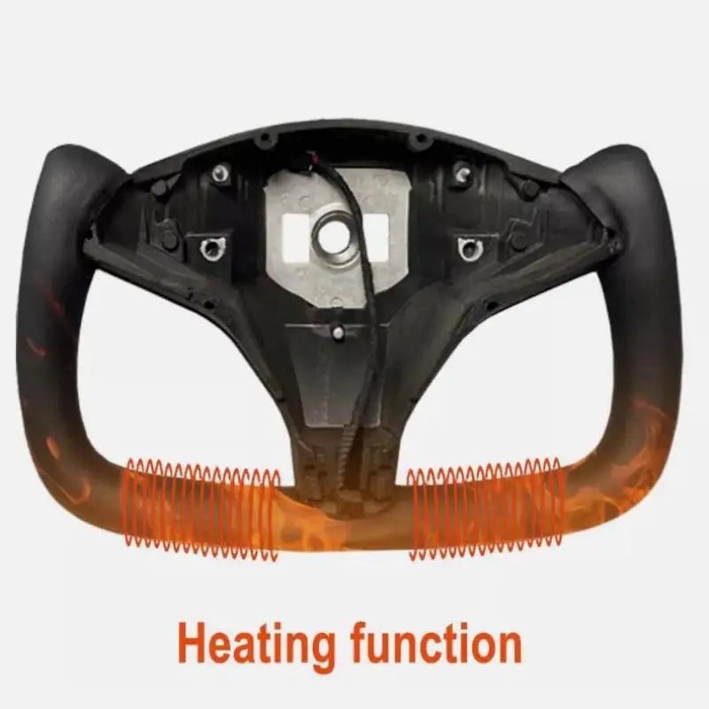 350 mm Heated Nappa-Leather Yoke Steering Wheel for Tesla Model S/X – 2014–2023
