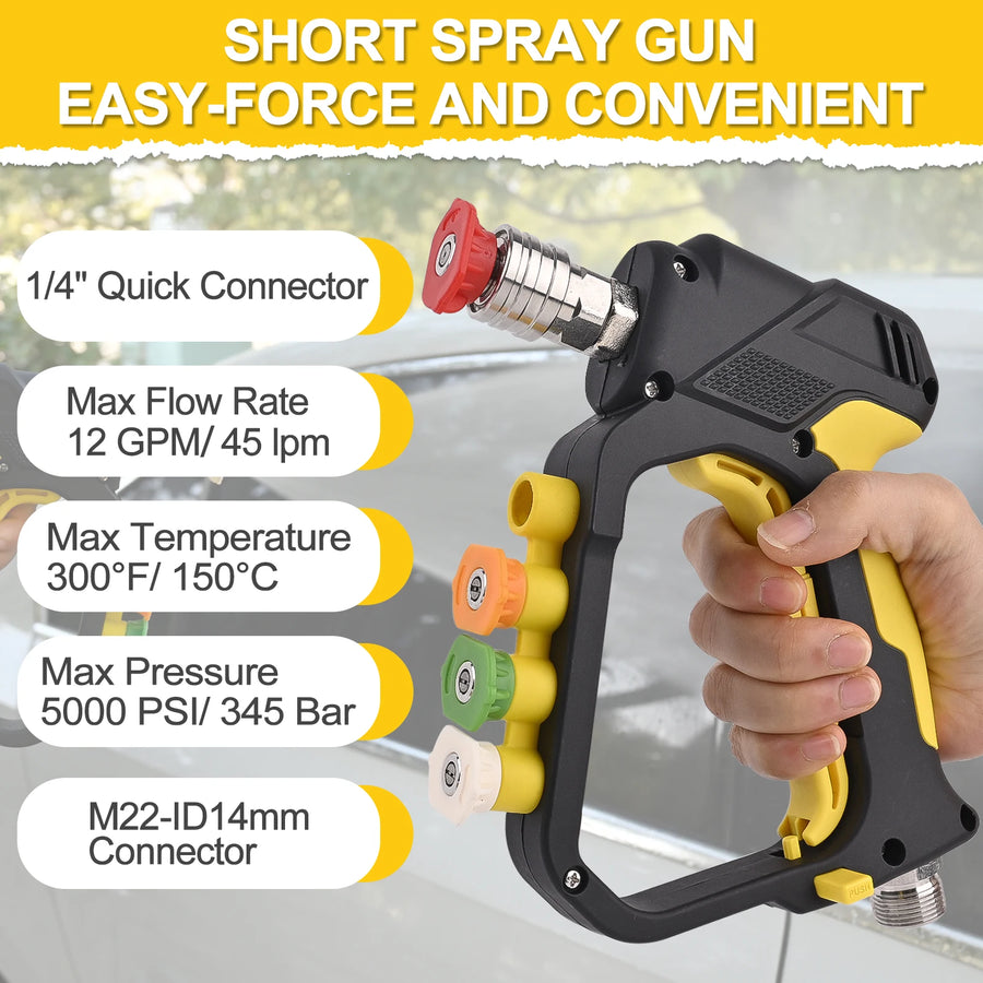 5,000 PSI Short Pressure Washer Gun – M22-14 mm