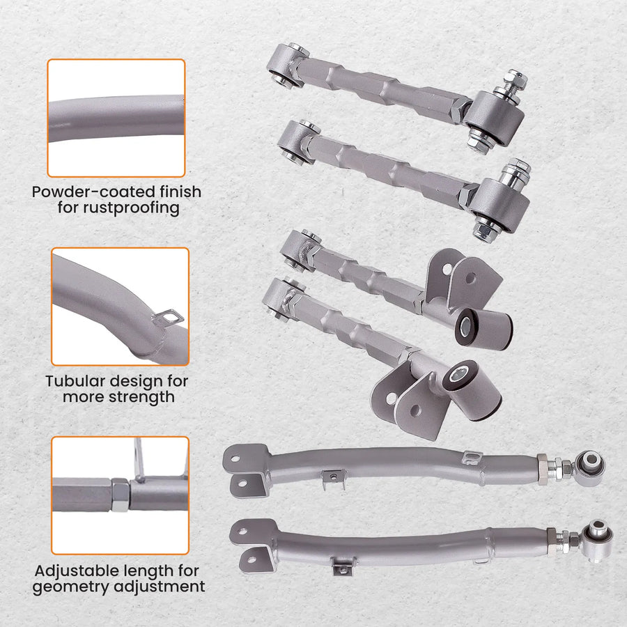 Rear Full Adjustable Lateral Link Traling Arm 6 Link Kit for Subaru Impreza Wrx Rear Suspension Adjustable for Sti Gda 2002-2007