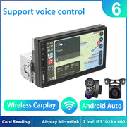 7-Inch 1-DIN CarPlay and Android Auto Car Stereo