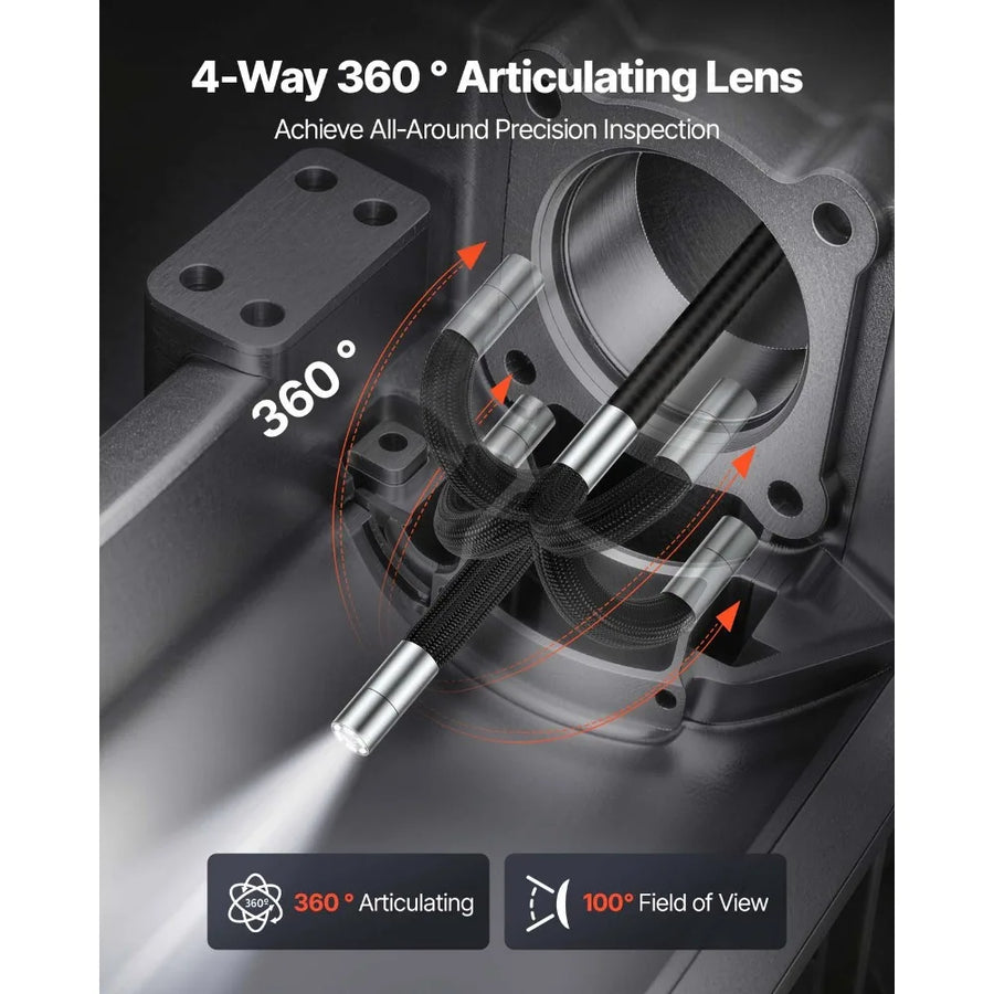 4-Way Articulating Borescope Camera with 4.5 in Screen