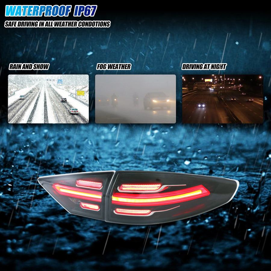 Ford Fusion Sequential LED Tail Light Pair – 2013–2016