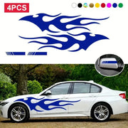 4-Piece Flame Stripe Car Door and Body Decal Set