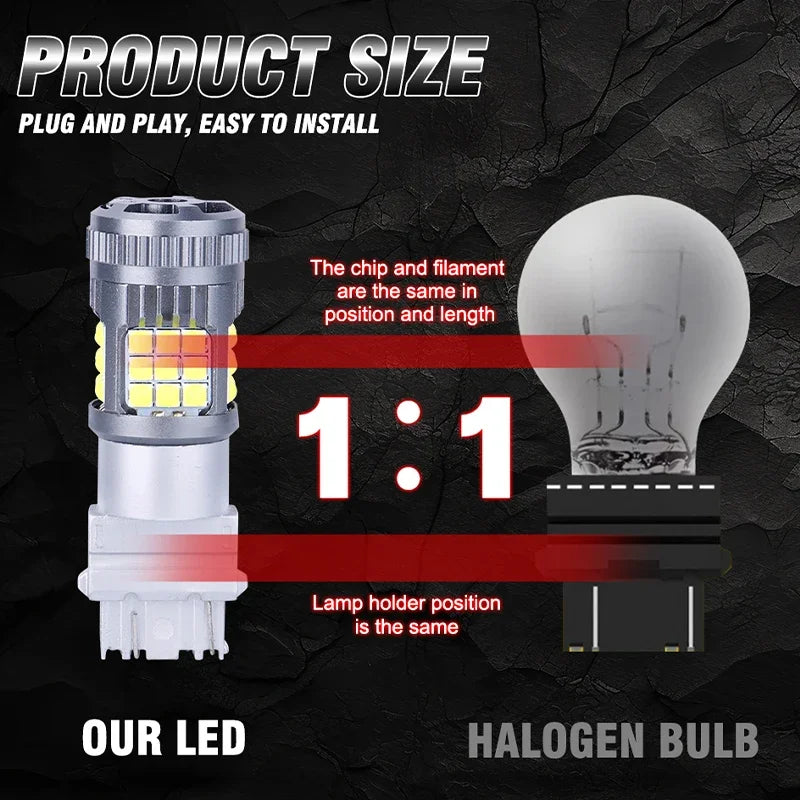 2-Piece 3157 LED Brake Light Bulb – White, CANBUS