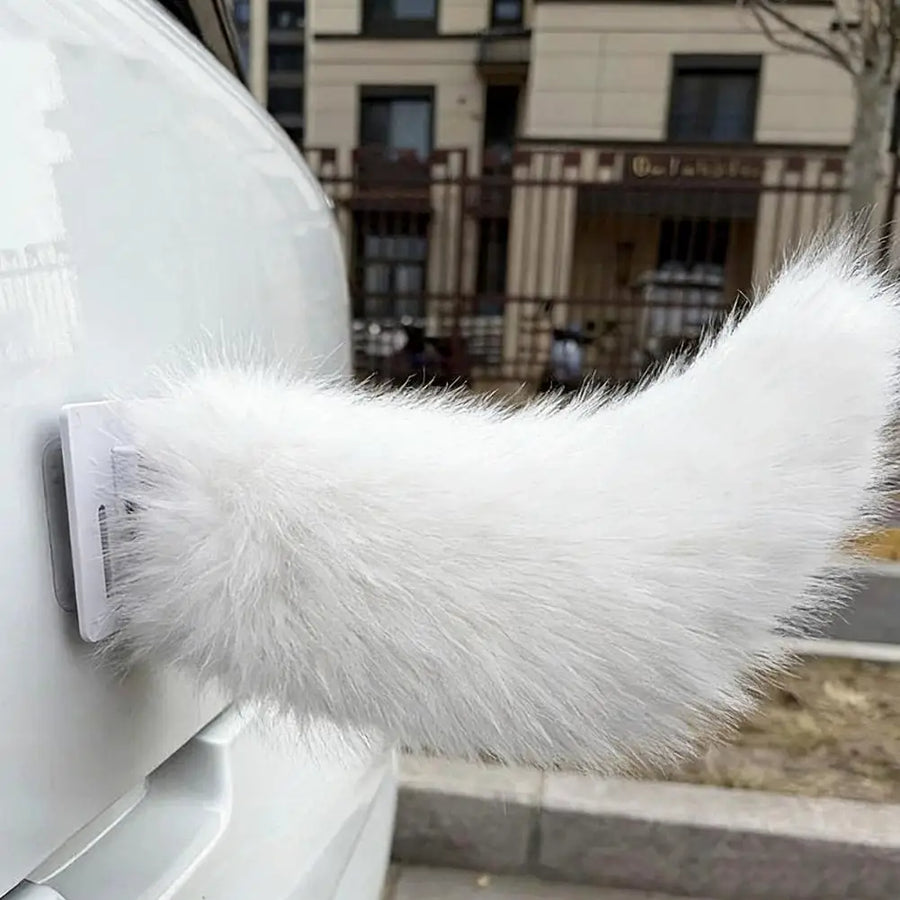 Remote-Controlled Sound-Activated Plush Wagging Tail for Cars and Bicycles