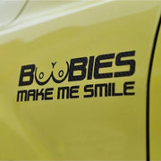 “Boobies Make Me Smile” Reflective Window Sticker