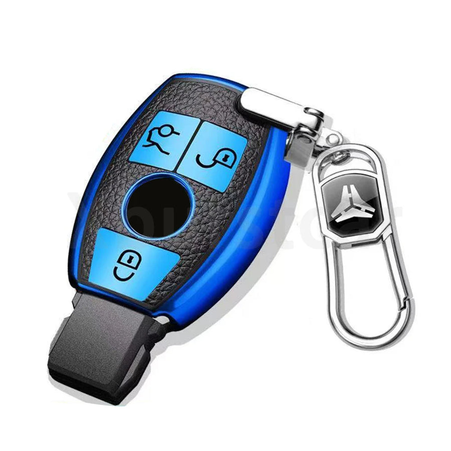 Leather TPU Car Key Case Cover for Mercedes-Benz