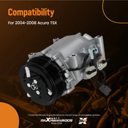 A/C Compressor & Clutch for Acura TSX 2004-2008, 7-Groove