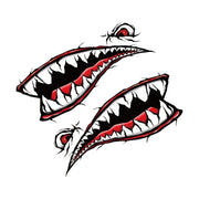 2-Piece Shark Mouth Cartoon Car Sticker Decal Set