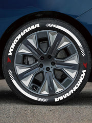 Yokohama Tire Letter Stickers Set for 4 Wheels 3D Pvc Raised Tire Decals Waterproof Racing Sidewall Decor