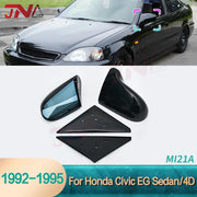 1992-1995 Civic EG Side Mirror Carbon Fiber Look Adjustable Side Door Manual Blue Glass Mirrors