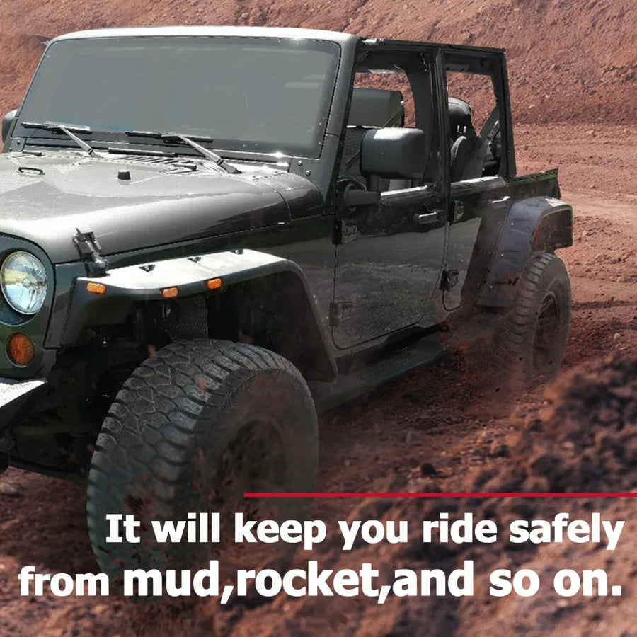 Pocket Rivet-Style Fender Flare Set with LEDs for 2007–2018 Jeep Wrangler JK