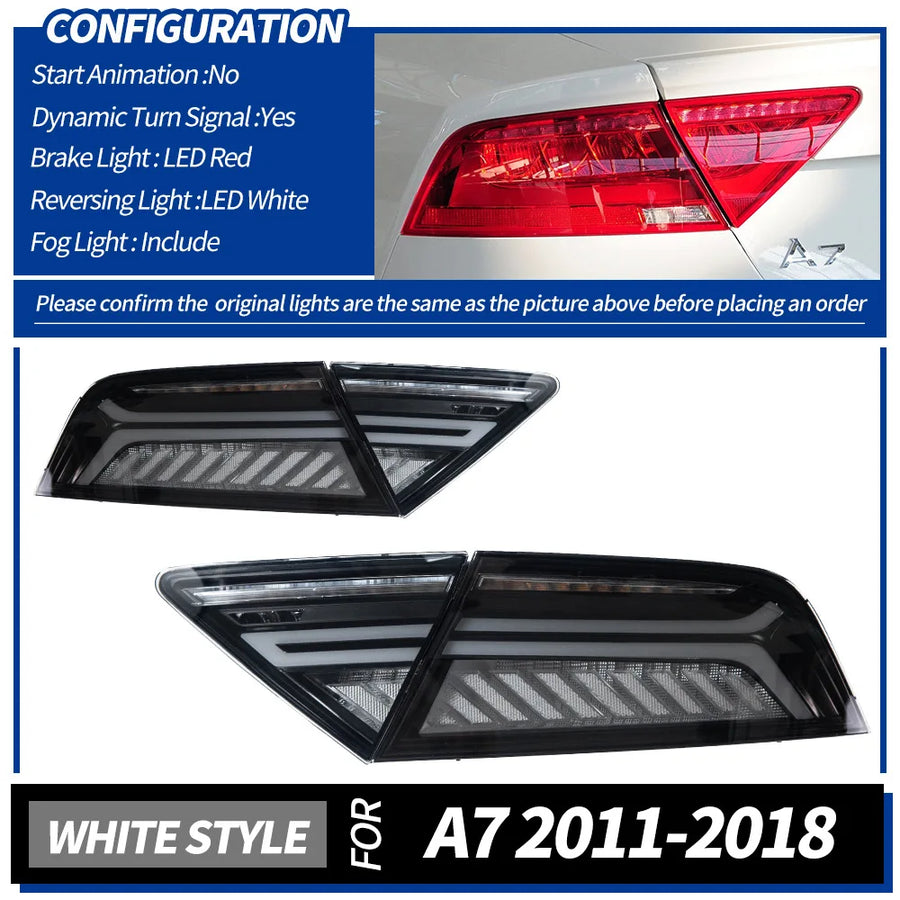 LED Tail Light Assembly for Audi A7 2011–2018