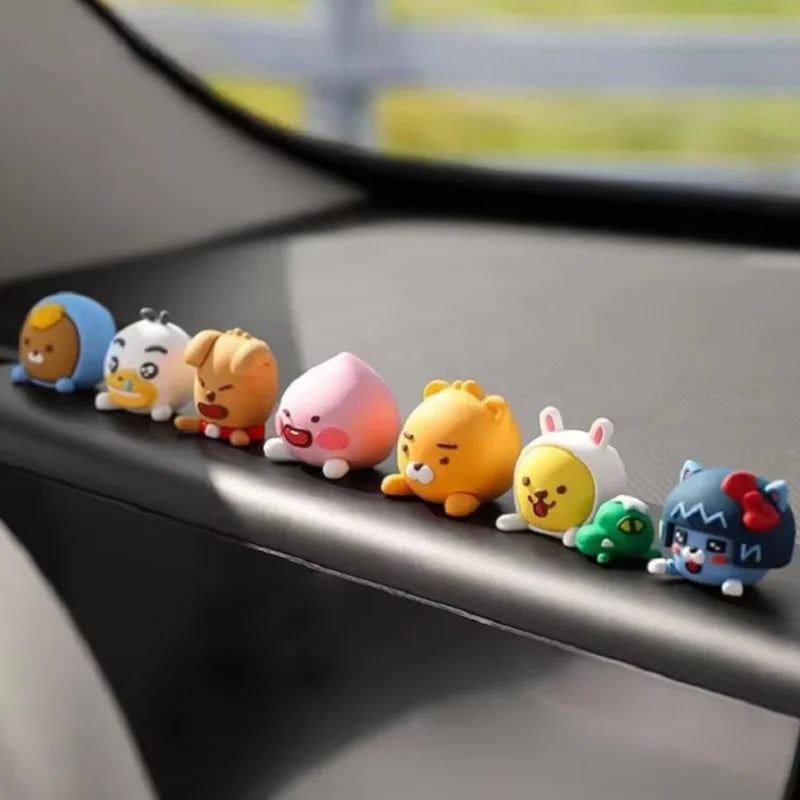 8-Piece Mini Car Dashboard Figurine Set