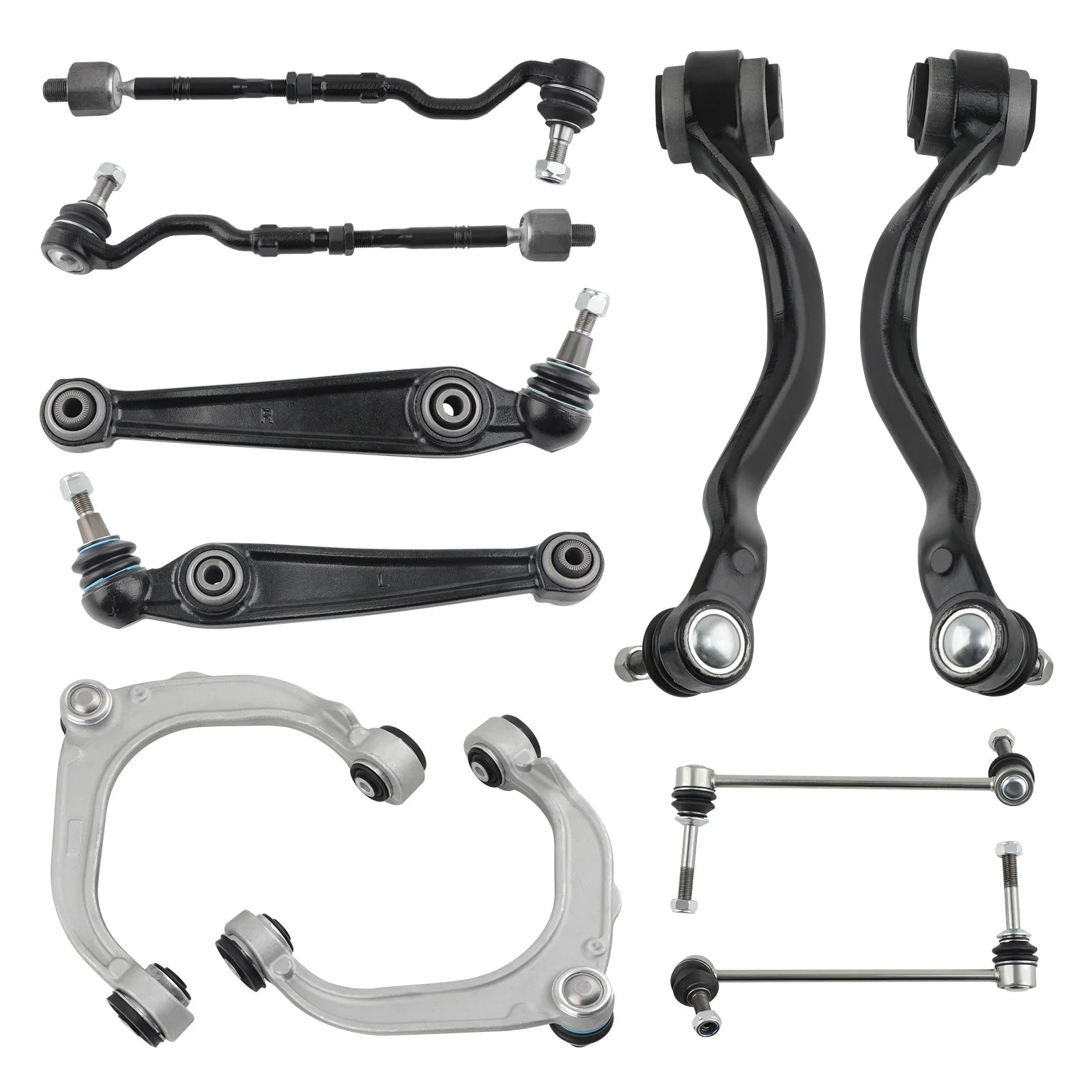 Front Suspension Control Arm, Sway Bar Link & Tie Rod Kit for BMW X5/X6