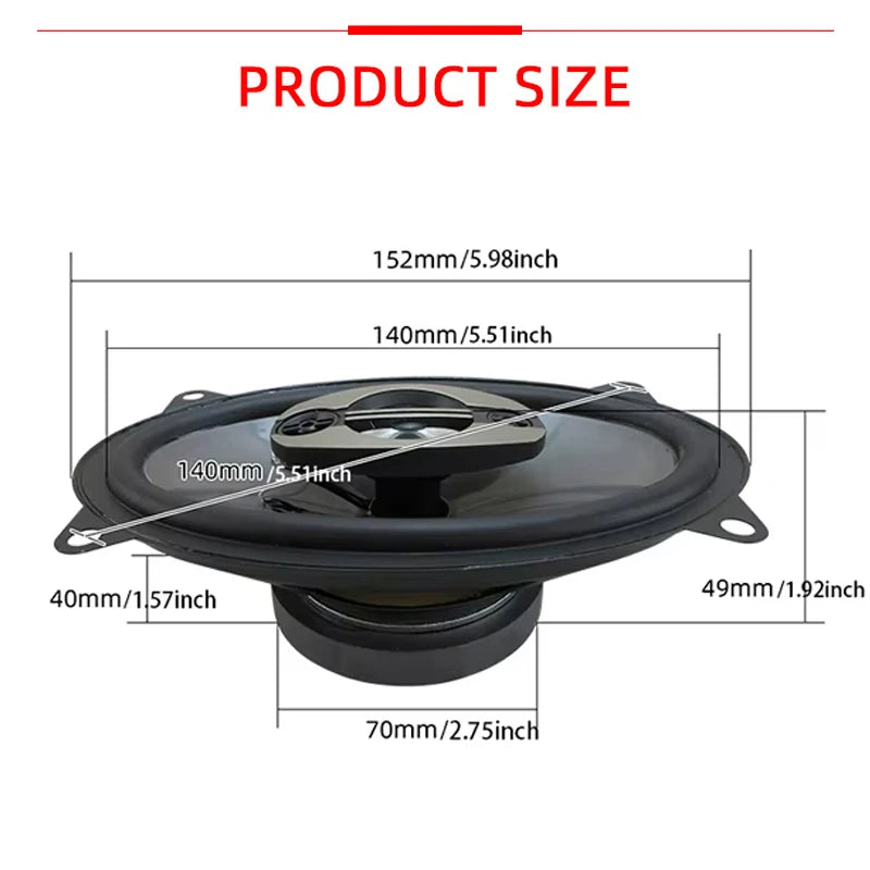 4x6-Inch 900W 4-Way Coaxial Car Speakers