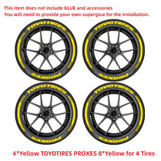 For 4 Tires Toyo 3D Tire Letter Stickers Waterproof Pvc Raised Wheel Decals Racing Car Sidewall