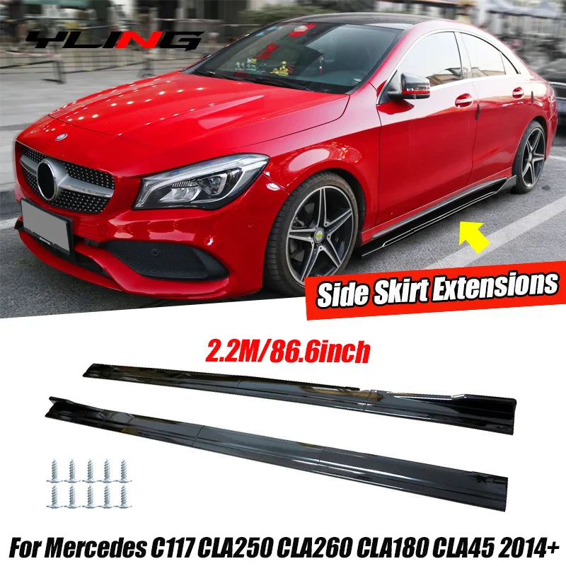 8-Piece 86.6-Inch Side Skirt Kit for Mercedes-Benz CLA-Class