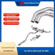 304 Stainless Steel Valved Cat-Back Exhaust System for Audi Q3 4WD 2019-2024