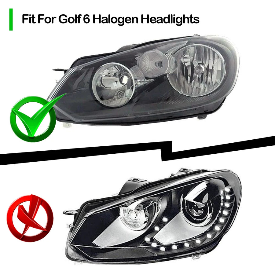 LED Headlight Assembly Set for 2009–2012 Volkswagen Golf