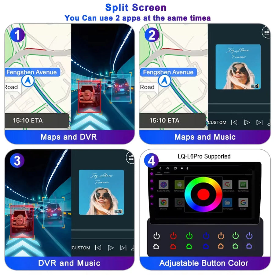 7-Inch 2-DIN Android 15 QLED Car Stereo with Wireless CarPlay and Android Auto
