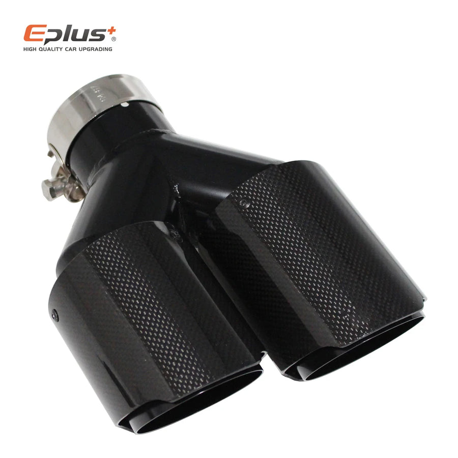 Universal Y-Shaped Dual-Outlet Carbon-Fiber & Stainless Steel Exhaust Tip
