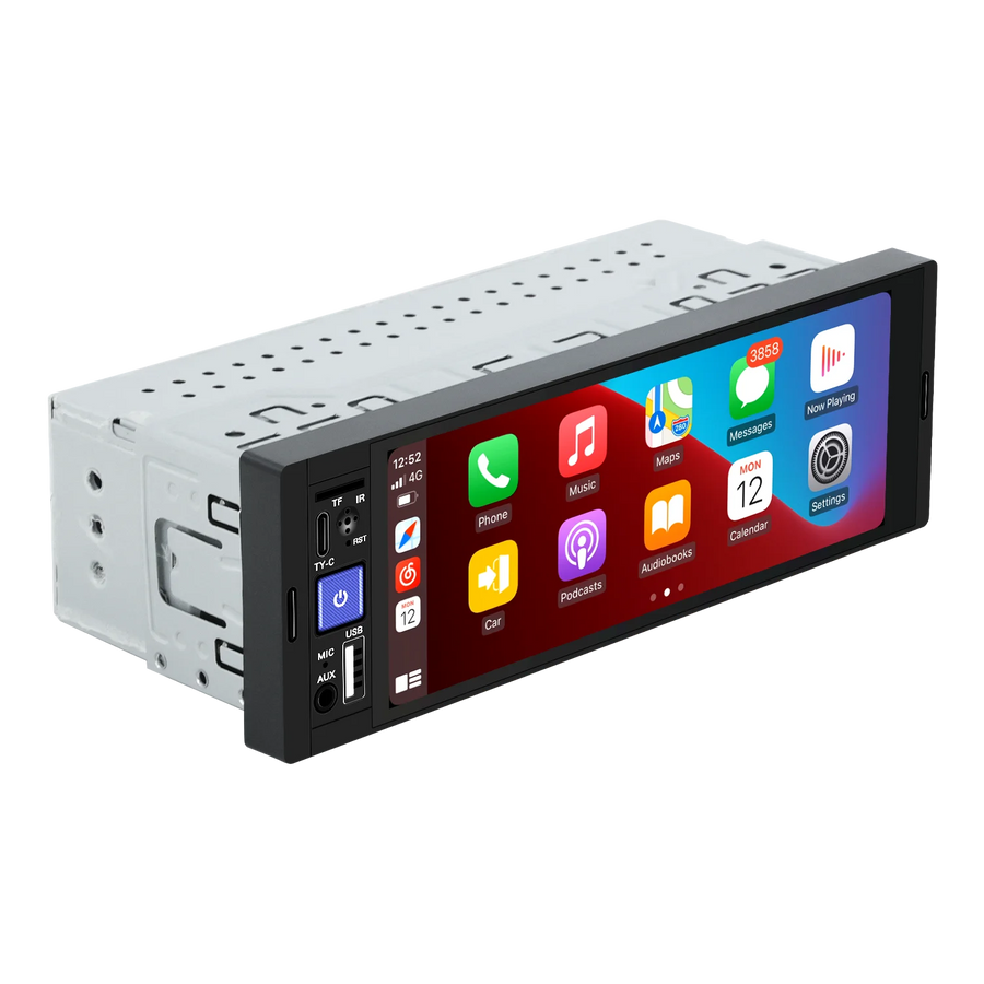 6.86-Inch 1-DIN Wireless CarPlay and Android Auto Car Stereo