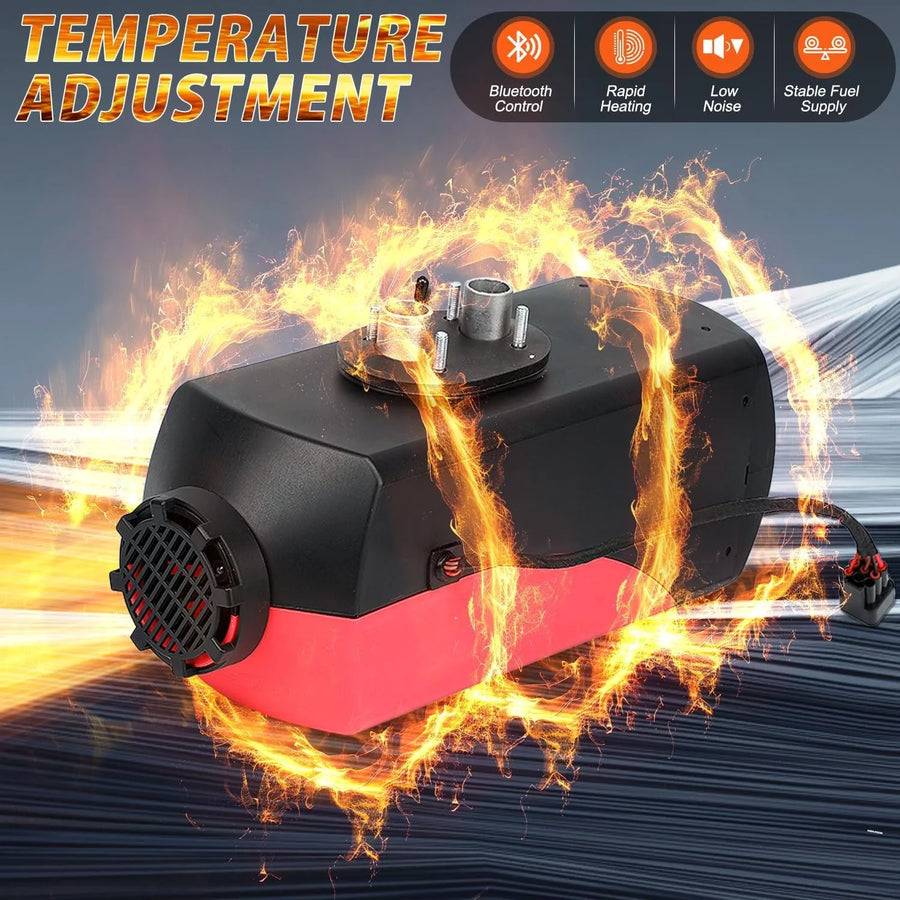 LCD Thermostat 5KW 12V Diesel Air Heater Quiet for Truck Boat Car Trailer