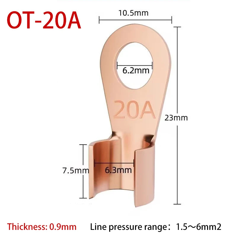 Copper Battery Cable Ring Lug Terminals - 10 or 50 Pieces
