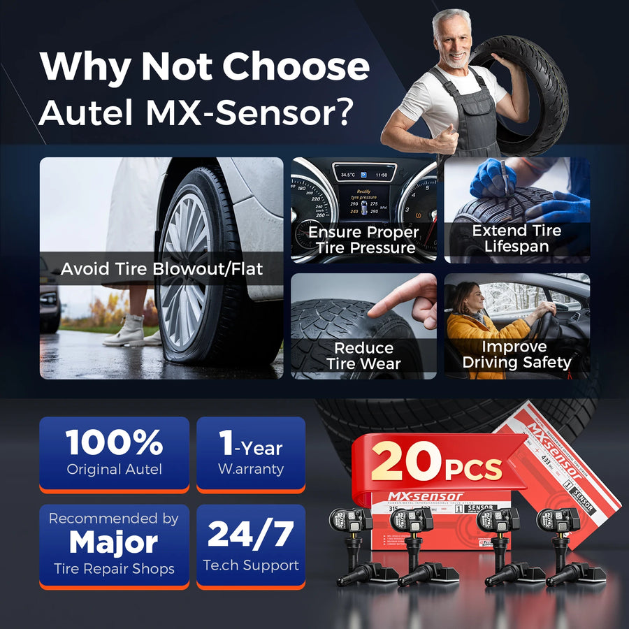 Autel MX-Sensor 315MHz/433MHz Programmable TPMS Sensor