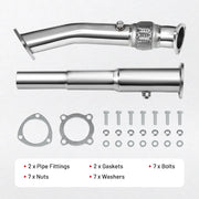 Stainless Steel 3 in Exhaust Downpipe for 1999–2004 Volkswagen Golf/Jetta/Beetle
