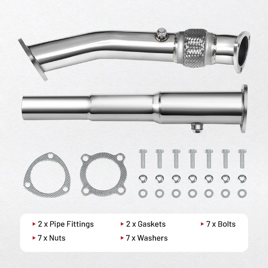Stainless Steel 3 in Exhaust Downpipe for 1999–2004 Volkswagen Golf/Jetta/Beetle