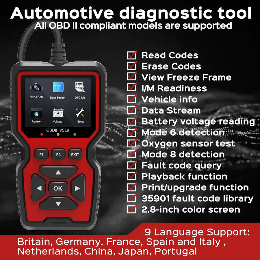 V519 OBD2 Code Reader with Live Data