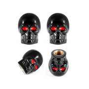 4-Piece Skull Tire Valve Cap Set with Copper Cores