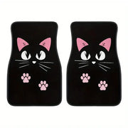 4-Piece Retro Cartoon Cat Car Floor Mat Set
