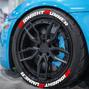 Midnight Runner Car Tire Decorative Sticker Pvc Waterproof Sectional Decal No Glue One Set for Four Tires