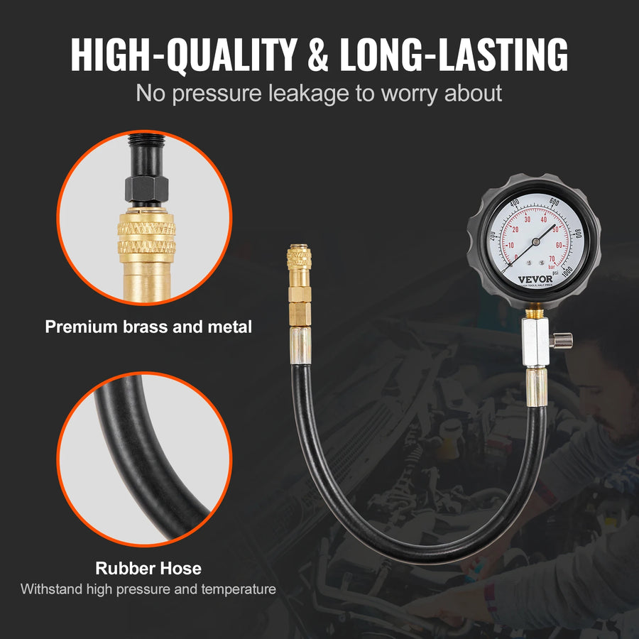 18-Piece Engine Compression Tester Kit for Gasoline or Diesel Engines