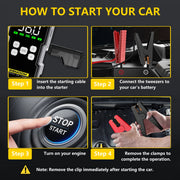 Portable Car Jump Starter with Power Bank and LED Light - Multiple Output Options