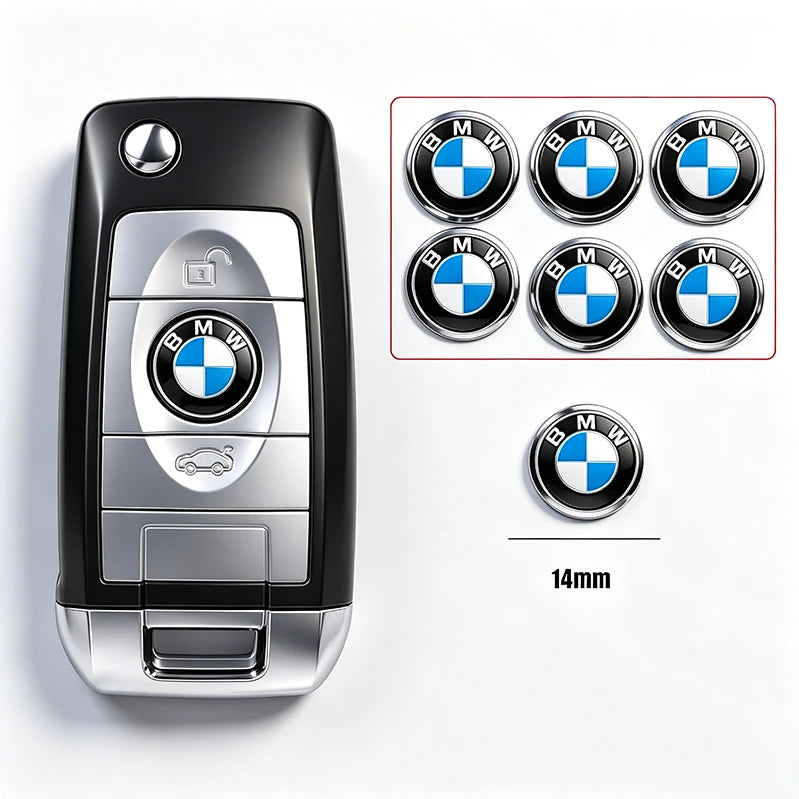Round Car Key Emblem Badge Stickers for BMW – 2, 5 or 10 Pieces