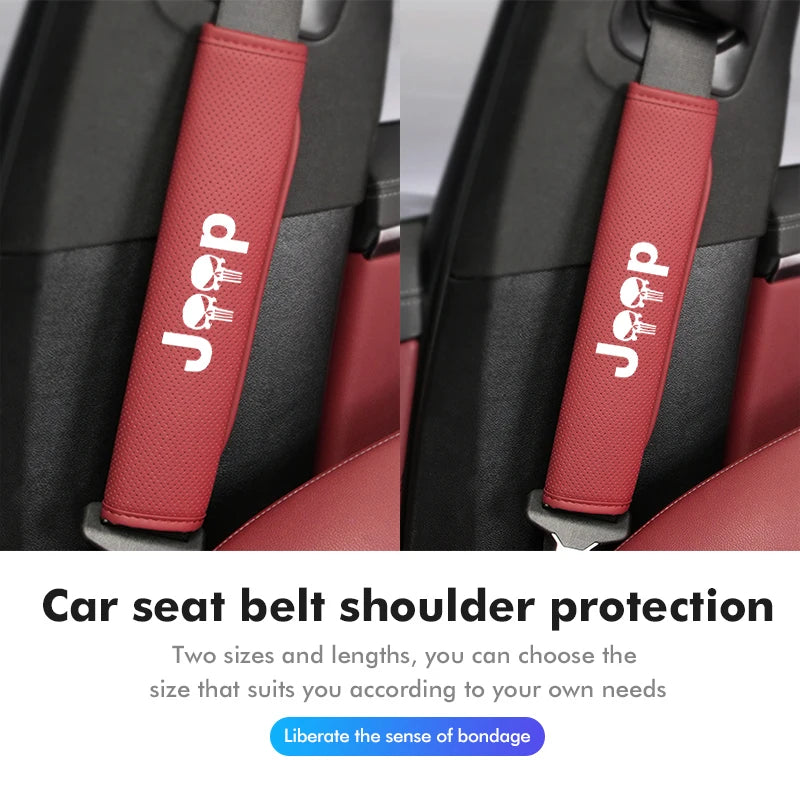 Leather Seat Belt Shoulder Pad for Jeep – Short or Long