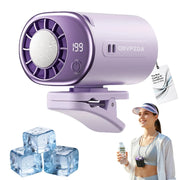 Rechargeable Clip-On Car Fan with LED Display and 360° Rotation