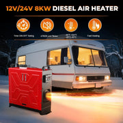 For Car RV Indoors Diesel Air Heater 8KW 12V 24V APP Bluetooth 110V AC Adapter