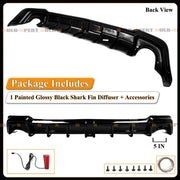 Gloss Black LED Rear Diffuser – 2022–2026 Honda Civic Sedan