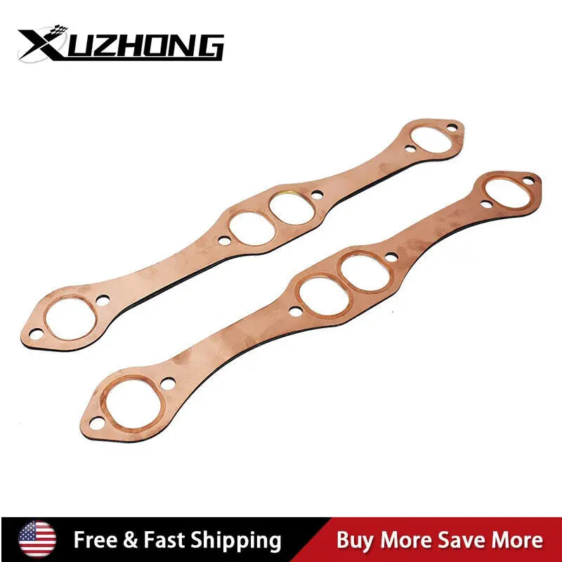 SBC Oval Port Copper Header Exhaust Gaskets for SB Chevrolet 327 305 350 Reusable