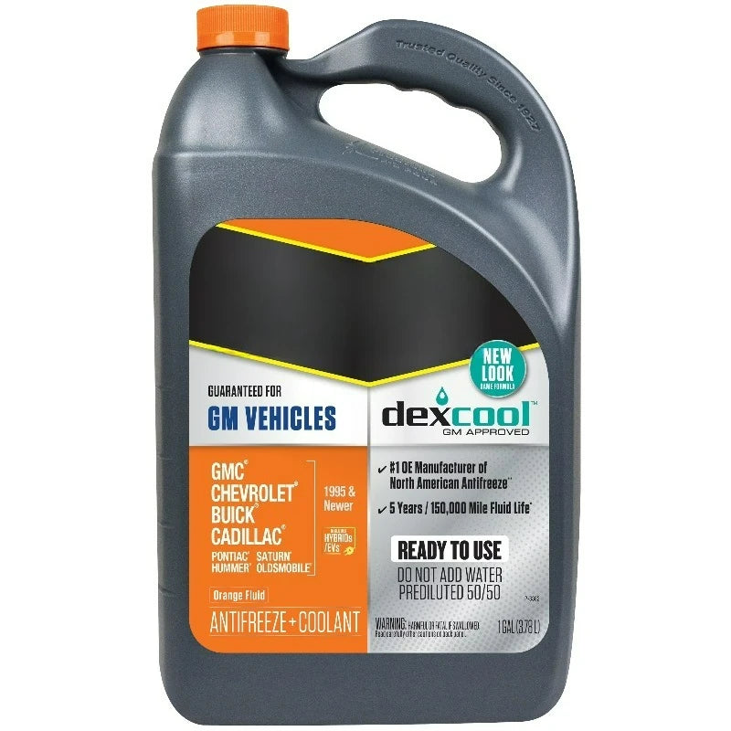 DEX-COOL 50/50 Premixed Antifreeze and Coolant for GM Vehicles, 1 Gallon