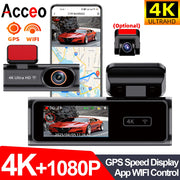 4K Dual Dash Cam with Wi-Fi App Control